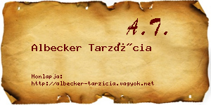 Albecker Tarzícia névjegykártya